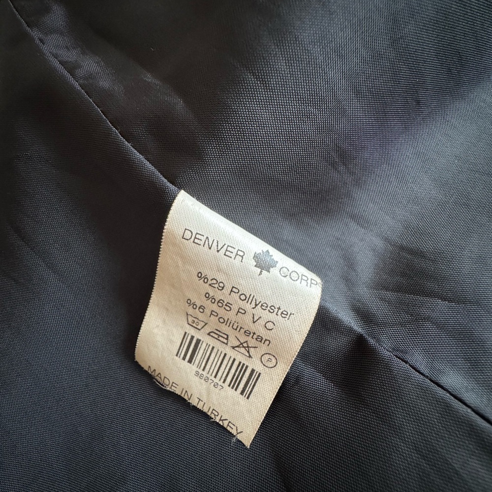 DENVER Corp. Vintage Faux Leather Double-breasted Trench Coat - Picture 8 of 10